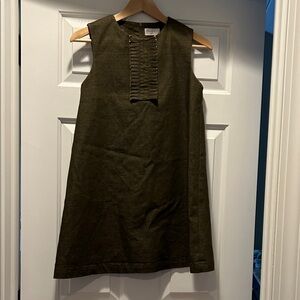 Vintage Sleeveless Olive Green Dress